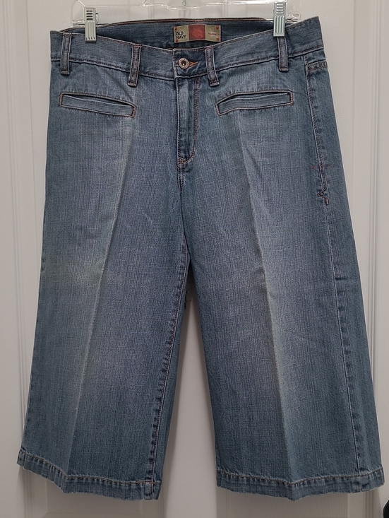 Old Navy Pants - Old Navy Light Blue Capris Wide Leg Jeans---Waist 34 Mid-Rise